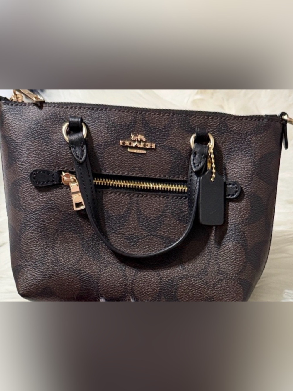 COACH Brown Monogram mini coach purse